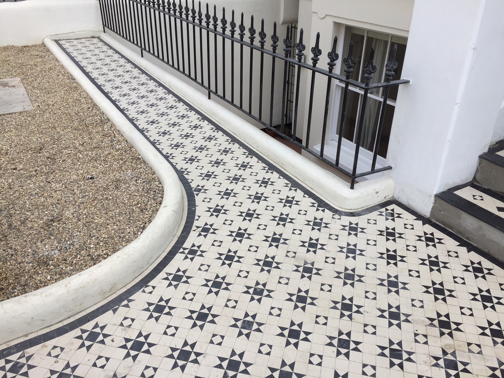 Examples of new bespoke geometric tile installations in Central London-1