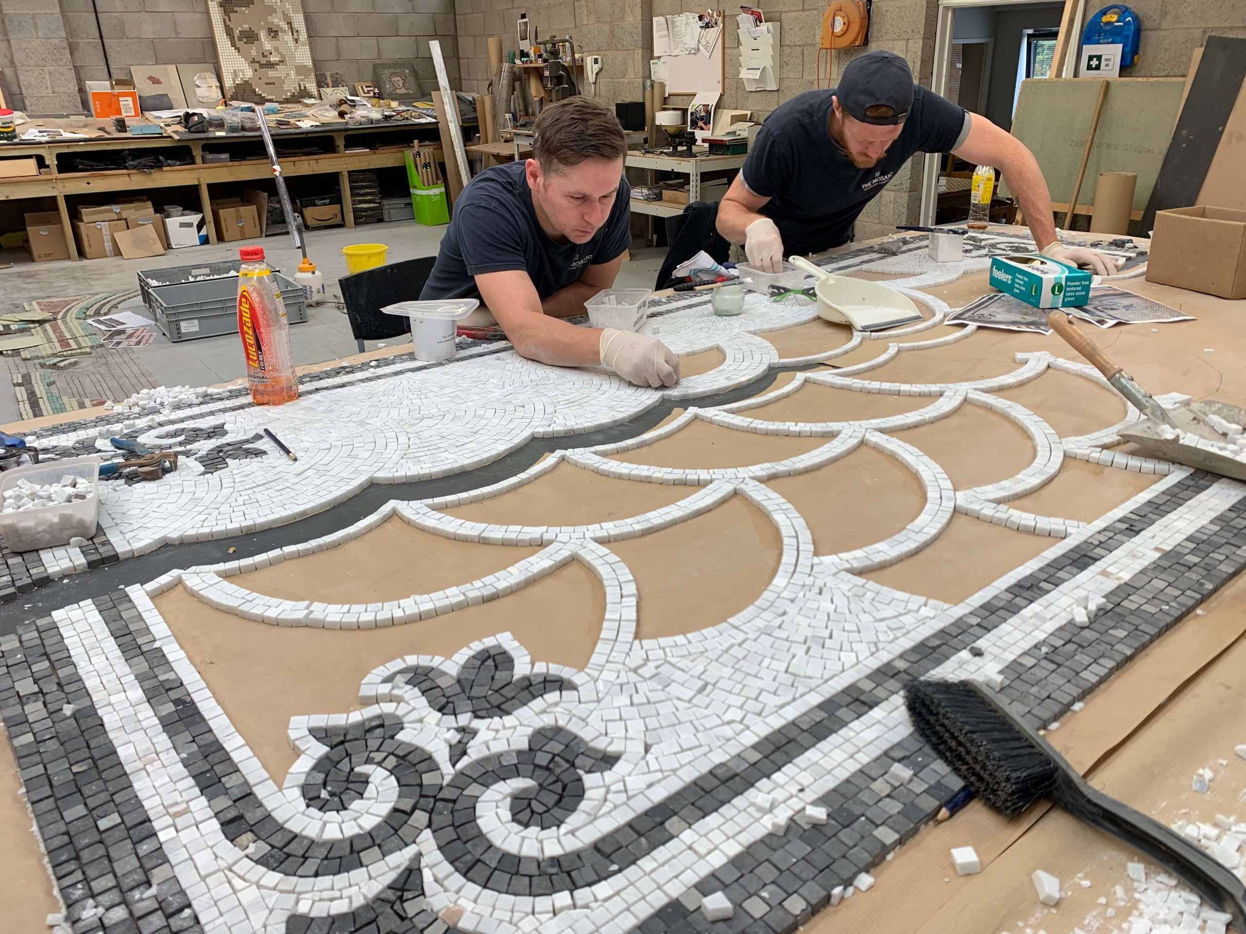 Harley Street, marble mosaic replica, hand-cropped installation