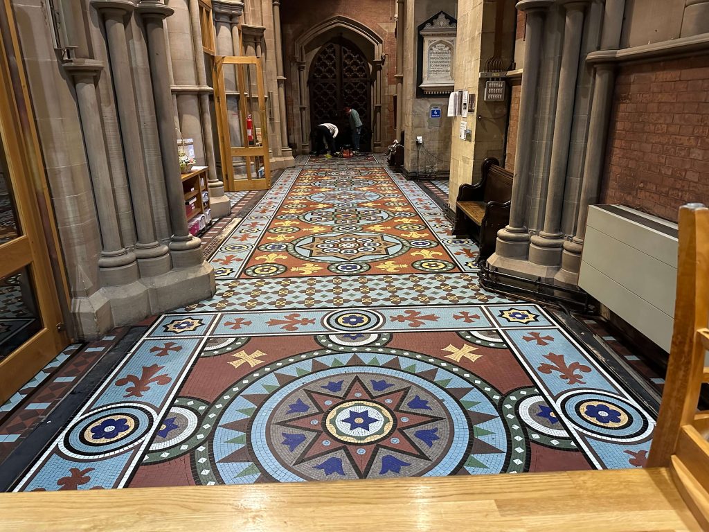 restore mosaic tesserae Bury Church