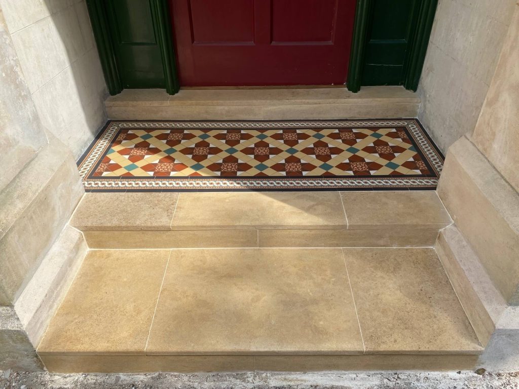 Bespoke mosaic work Craven Dunnill Jackfield geometric and encaustic tiles 1