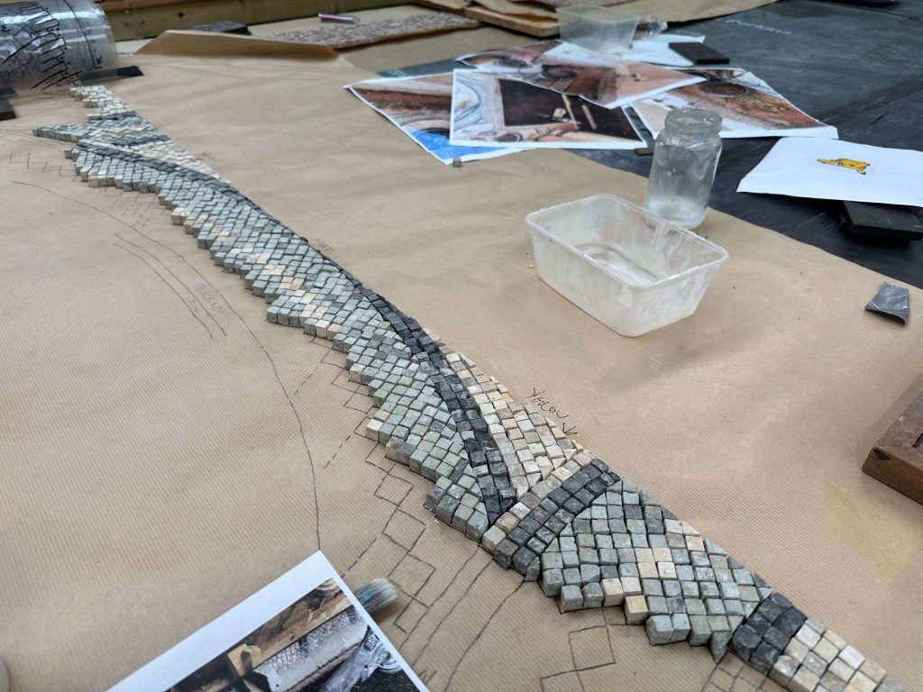 Hyde Park Gardens, London workshop mosaic install